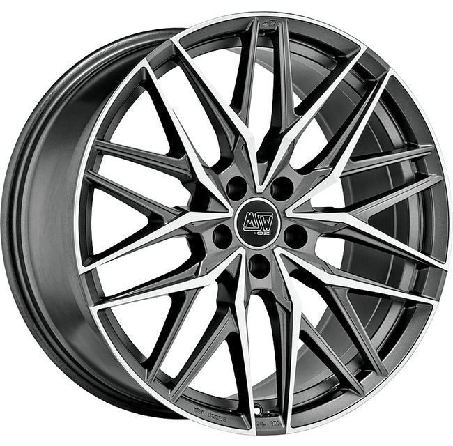 Cerchio in Lega MSW 50 21x10 ET50 5x112 MATT GUN METAL FULL POLISHED (MGMFP) CERTIFICATO NAD