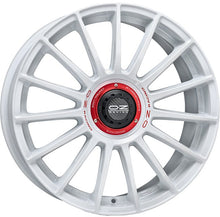 Carica l&#39;immagine nel visualizzatore di Gallery, Cerchio in lega OZ Racing SUPERT EVOLUZ WRC 19x8.5 ET38 5x114 RACE WHITE RED LETTERING CERTIFICATO NAD