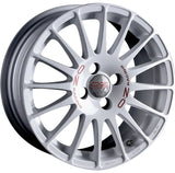 Cerchio in lega OZ Racing SUPERTURISMO WRC RACE 17x7 ET40 4x100 WHITE RED LETTERING CERTIFICATO NAD