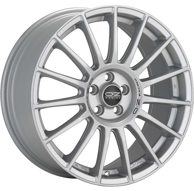 Cerchio in lega OZ Racing SUPERTURISMO LM 21x10.5 ET28 5x112 MATT RACE SILVER BLACK LETTERING CERTIFICATO NAD