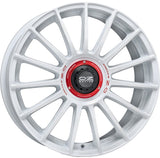 Cerchio in lega OZ Racing SUPERT EVOLUZ WRC 18x8 ET45 5x112 RACE WHITE RED LETTERING CERTIFICATO NAD