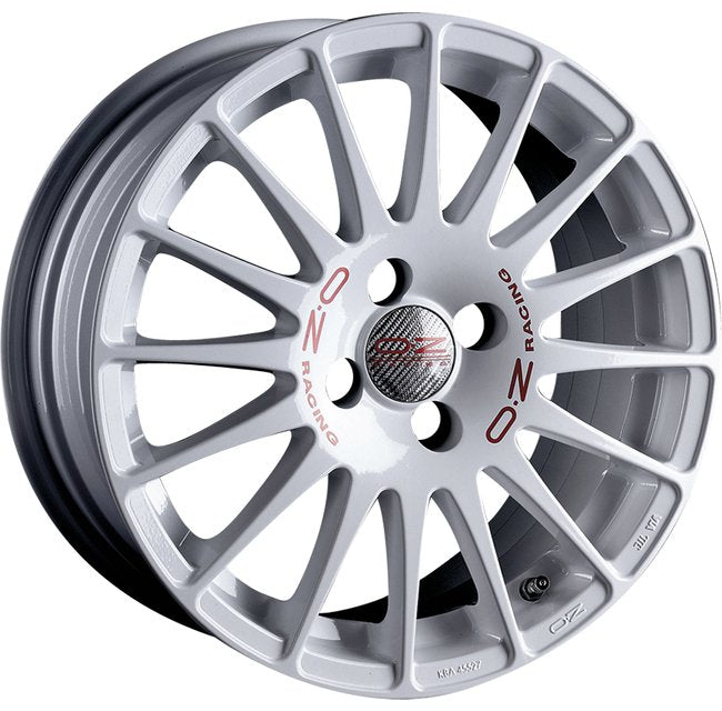 Cerchio in lega OZ Racing SUPERTURISMO WRC RACE 18x7 ET42 4x100 WHITE RED LETTERING CERTIFICATO NAD