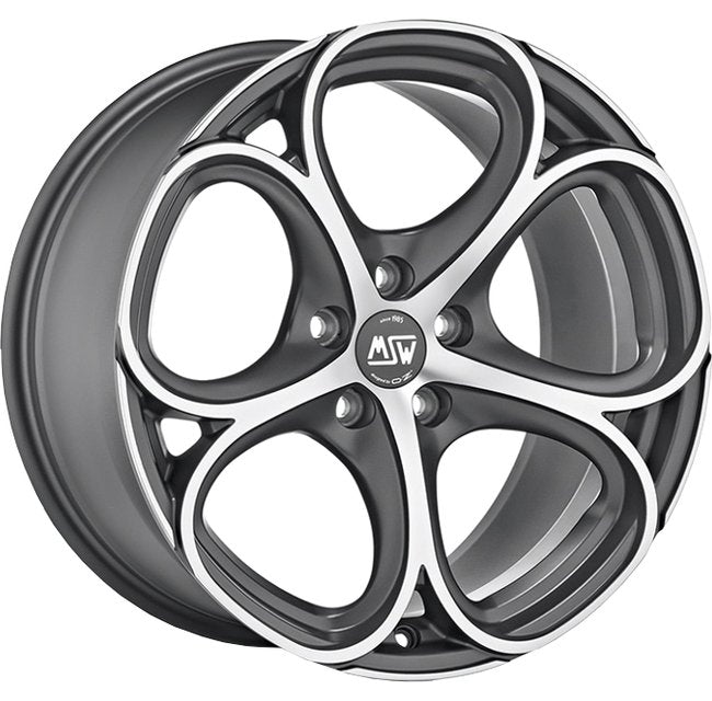 Cerchio in Lega MSW 82 MATT 20x9 ET40 5x108  GUN METAL FULL POLISHED (MGMFP) CERTIFICATO NAD