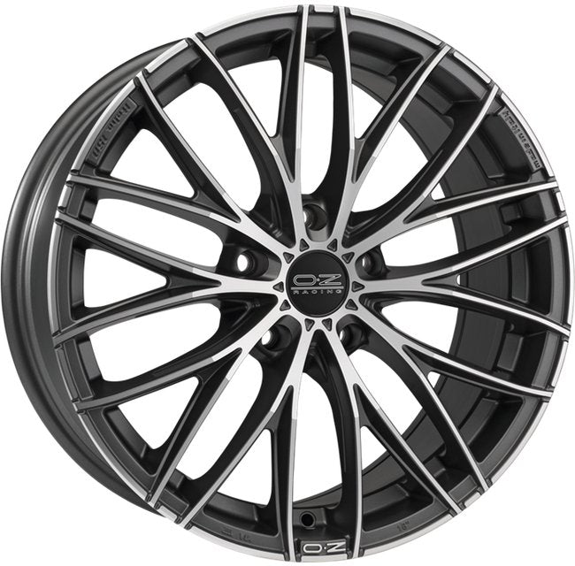 Cerchio in lega OZ Racing ITALIA 150 17x8 ET35 5x112 MATT DARK GRAPHITE DIAMOND CUT CERTIFICATO NAD