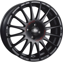 Carica l&#39;immagine nel visualizzatore di Gallery, Cerchio in lega OZ Racing SUPERTURISMO GT 17x7 ET40 4x100 MATT BLACK RED LETTERING CERTIFICATO NAD