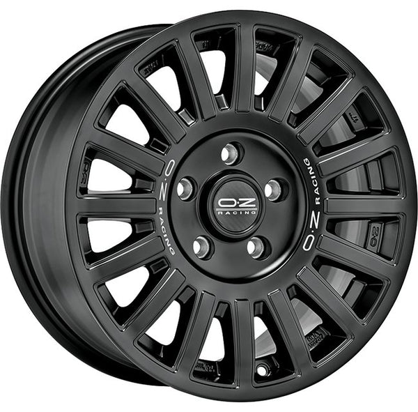Cerchio in lega OZ Racing RALLY RAID 17x8 ET20 6x114 MATT BLACK SILVER LETTERING CERTIFICATO NAD