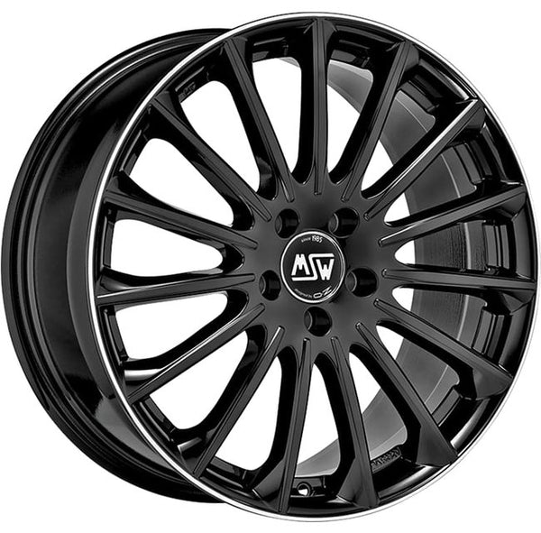 Cerchio in Lega MSW 30 19x7.5 ET32 5x112 GLOSS BLACK+DIAMOND LIP CERTIFICATO NAD