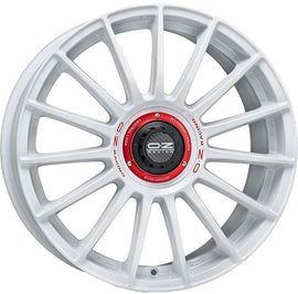 Cerchio in lega OZ Racing SUPERT EVOLUZ WRC 18x8 ET45 5x114 RACE WHITE RED LETTERING CERTIFICATO NAD