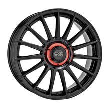 Carica l&#39;immagine nel visualizzatore di Gallery, Cerchio in lega OZ Racing SUPERTUR EVOLUZIONE 19x8.5 ET45 5x108 GLOSS BLACK + RED LETTERING CERTIFICATO NAD