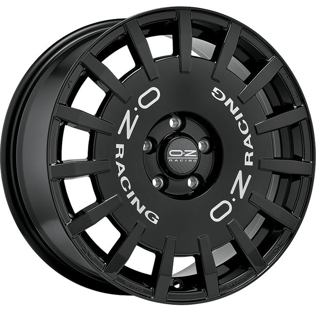 Cerchio in lega OZ Racing RALLY RACING 17x7 ET35 4x98 GLOSS BLACK SILVER LETTERING CERTIFICATO NAD