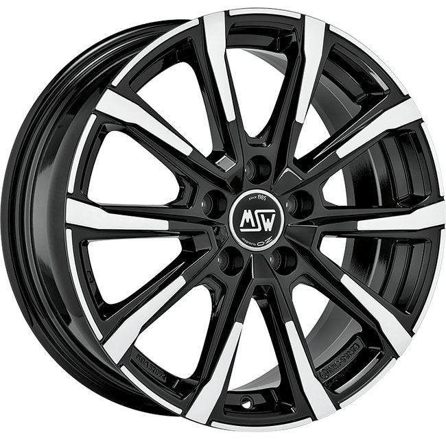 Cerchio in Lega MSW 79 17x7 ET48.5 5x114 GLOSS BLACK FULL POLISHED CERTIFICATO NAD