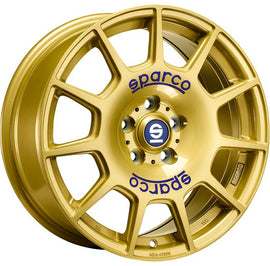 Cerchio in lega SPARCO TERRA 17x7.5 ET48 5x100 RACE GOLD BLUE LETTERING CERTIFICATO NAD