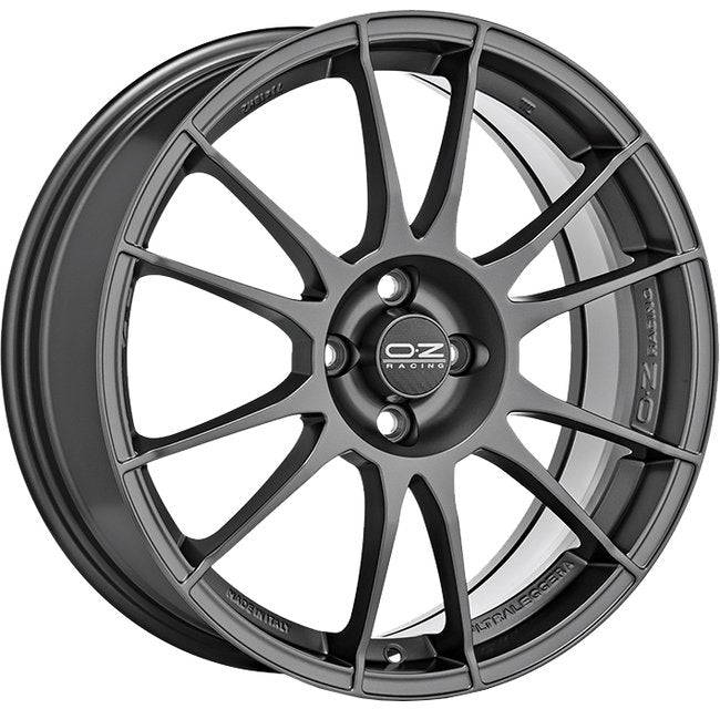 Cerchio in lega OZ Racing ULTRALEGGERA 18x7 ET35 4x100 MATT DARK GRAPHITE CERTIFICATO NAD