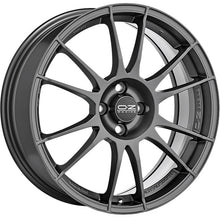 Load image into Gallery viewer, Cerchio in lega OZ Racing ULTRALEGGERA 18x7 ET35 4x100 MATT DARK GRAPHITE CERTIFICATO NAD