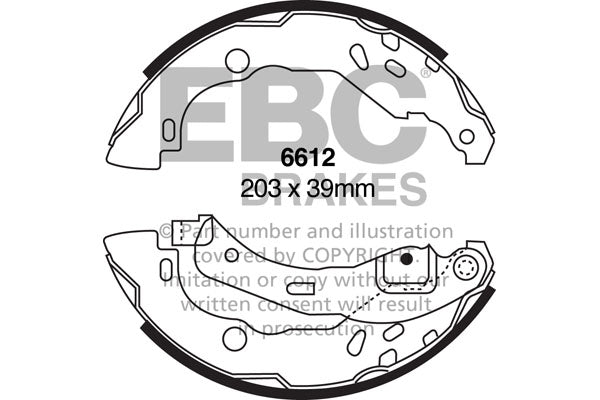 Ganascia Freno EBC Posteriore DACIA Logan 0.9 Turbo Cv  dal 2012 al 2015 Pinza  Diametro disco 203mm