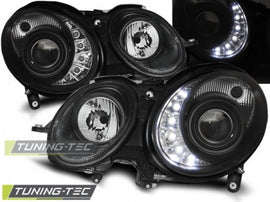 Fari Anteriori Xenon DAYLIGHT Neri per MERCEDES Classe E W211 03.02-04.06