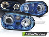 Fari Anteriori ANGEL EYES BLUE per VW GOLF MK4 09.97-09.03