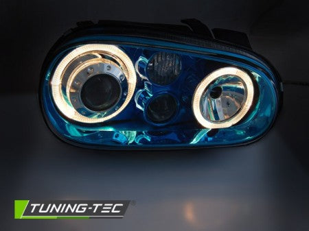 Fari Anteriori ANGEL EYES BLUE per VW GOLF MK4 09.97-09.03