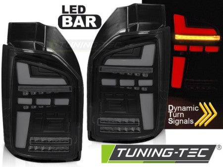 Fanali Posteriori LED BAR Neri SMOKE sequenziali per VW T6 15-19 OEM BULB