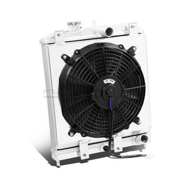 Radiatore con Porta Ventole e Ventola fina 32mm Alluminio Honda Civic EG EJ EK,Del Sol EH EG