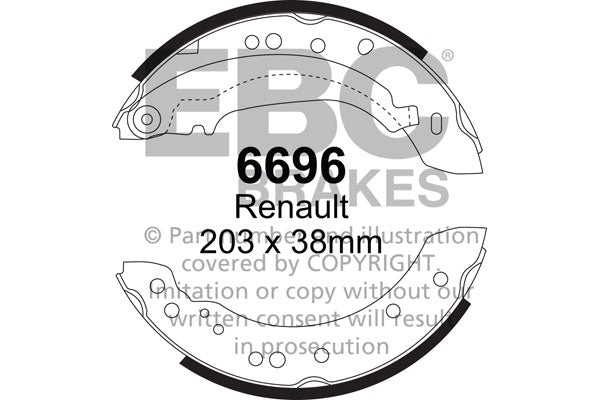 Ganascia Freno EBC Posteriore DACIA Logan 1.2 Cv  dal 2009 al 2012 Pinza  Diametro disco 0mm
