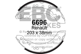 Ganascia Freno EBC Posteriore DACIA Logan 1.2 Cv  dal 2009 al 2012 Pinza  Diametro disco 0mm