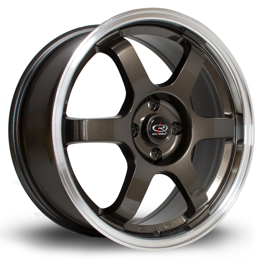 Cerchio in Lega Rota Grid 17x7.5 4x100 ET45 Gunmetal Polished Lip