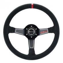 Load image into Gallery viewer, Sparco L575 Volate 63 mm Piatto Camoscio nero Raggi neri