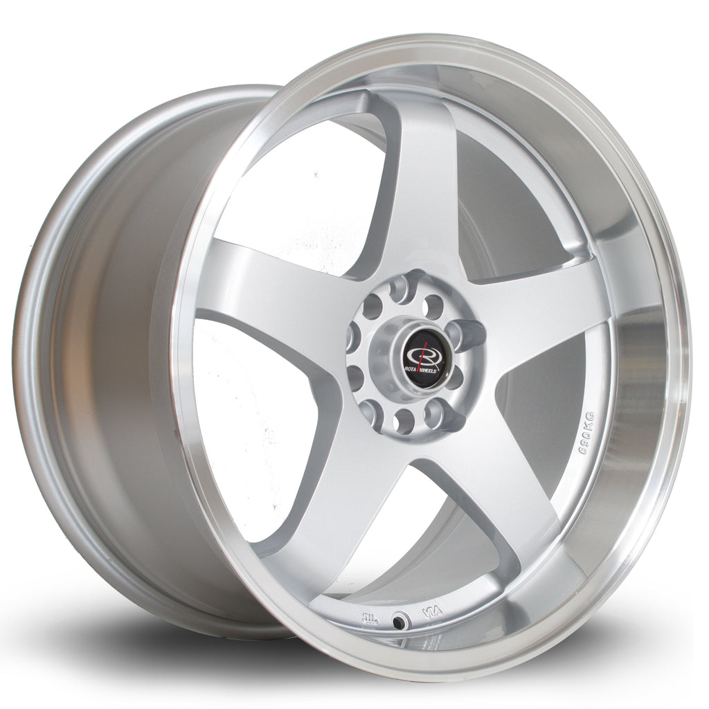 Cerchio in Lega Rota GTR-D 18x10 5x114.3 ET35 Silver Polished Lip