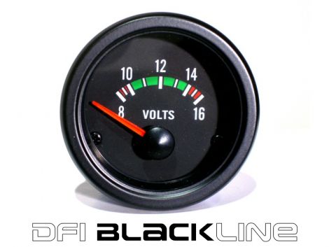 DFI Blackline Universal Manometro da 52mm - Volt (8-16V)