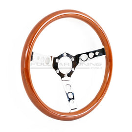 Volante Sportivo Chrome 350mm 51mm Wood Classis Style
