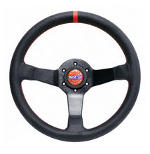 Carica l&#39;immagine nel visualizzatore di Gallery, Sparco Champion 330 mm Volate 65 mm Piatto Pelle nera Raggi neri