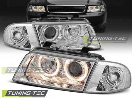 Fari Anteriori ANGEL EYES CHROME per AUDI A4 B5 11.94-12.98