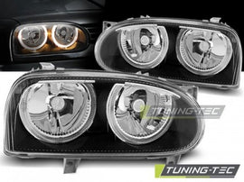 Fari Anteriori ANGEL EYES Neri per VW GOLF MK3 09.91-08.97