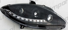 Seat Leon/Altea/Toledo 1P 05+ Fari Anteriori R8 Style a LED Neri V1