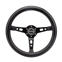 Load image into Gallery viewer, Sparco Volate 65 mm Piatto Pelle nera Raggi neri