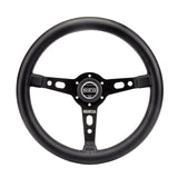 Sparco Volate 65 mm Piatto Pelle nera Raggi neri