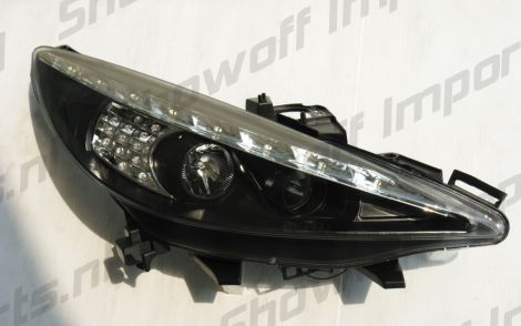 Peugeot 207 3/5D Fari Anteriori R8 Style a LED Neri V1