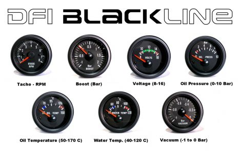 DFI Blackline Universal Manometro da 52mm - Pressione Boost (bar)