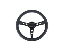 Volante Sportivo Vigor Monte Carlo Razze Nere Pelle Nera MO Stitch Profondo 20mm Diametro 350mm - em-power.it