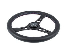 Volante Sportivo Vigor Monte Carlo Razze Nere Pelle Nera MO Stitch Profondo 20mm Diametro 350mm - em-power.it
