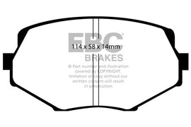Pastiglie Freni EBC Ultimax Anteriore MAZDA MX5 (Mk1) NA 1.8 Cv  dal 1994 al 1998 Pinza Sumitomo Diametro disco 254mm