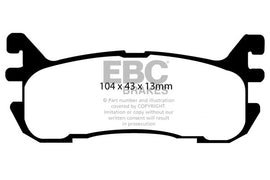 Pastiglie Freni EBC Ultimax Posteriore MAZDA 323 2 Cv  dal 1994 al 1998 Pinza Akebono Diametro disco 0mm