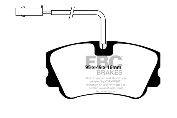 Pastiglie Freni EBC Ultimax Anteriore ALFA ROMEO 33 1.5 Cv  dal 1990 al 1993 Pinza Girling/TRW Diametro disco 239mm