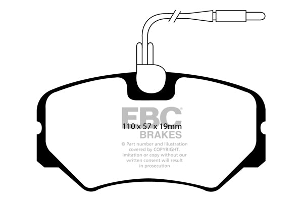 Pastiglie Freni EBC Ultimax Anteriore PEUGEOT 306 2.0 16v Cv  dal 1995 al 1997 Pinza Girling/TRW Diametro disco 283mm