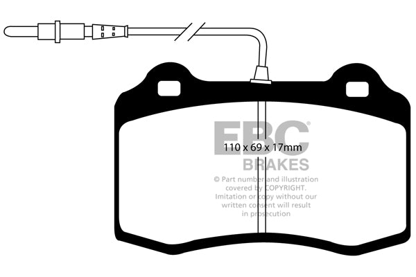 Pastiglie Freni EBC Ultimax Anteriore PEUGEOT 406 Coupe 2.2 TD Cv  dal 2001 al 2004 Pinza Brembo Diametro disco 305mm