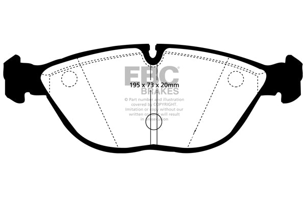 Pastiglie Freni EBC Ultimax Anteriore BMW Serie 7 (E38) 740 3.9 TD Cv  dal 1999 al 2001 Pinza ATE Diametro disco 334mm
