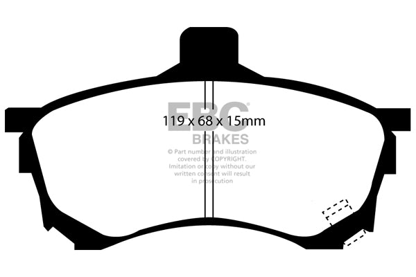 Pastiglie Freni EBC Ultimax Anteriore MITSUBISHI Carisma 1.6 Cv  dal 1995 al 1999 Pinza Girling/TRW Diametro disco 236mm