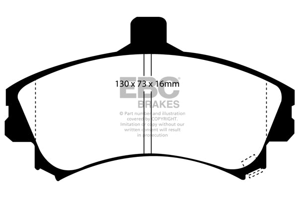 Pastiglie Freni EBC Ultimax Anteriore MITSUBISHI Carisma 1.3 Cv  dal 2000 al 2006 Pinza Girling/TRW Diametro disco 280mm