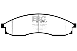 Pastiglie Freni EBC Ultimax Anteriore NISSAN Maxima 3 Cv  dal 1991 al 1994 Pinza  Diametro disco 280mm